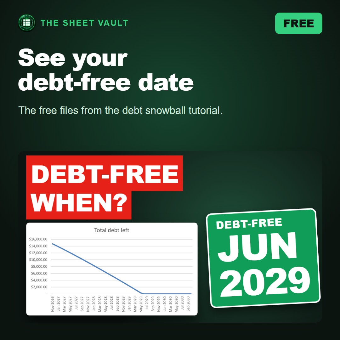Debt Snowball Practice Kit: See Your Debt-Free Date in Excel, picture 1